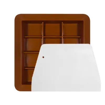 12-Votli Silikonski Model za Čokolado s Strgalom - Rjava