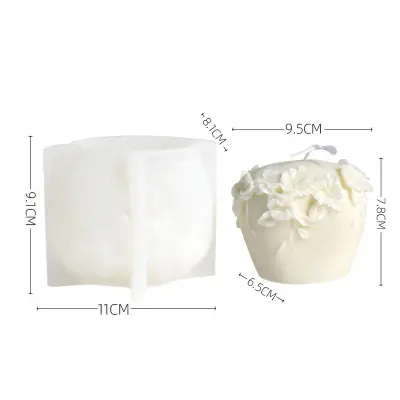 Velik silikonski kalup za sveče in obrti z motivom ratana