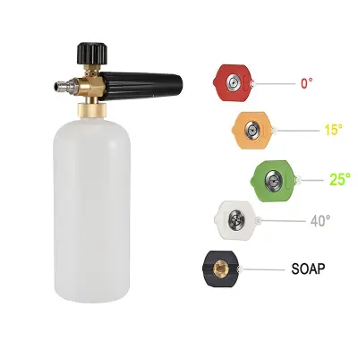 Komplet steklenic za peno s 5 barvnimi šobami -