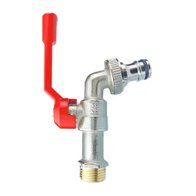 Dvoglava vodna pipa iz rdeče medenine z adapterjem za šobo   Model 6