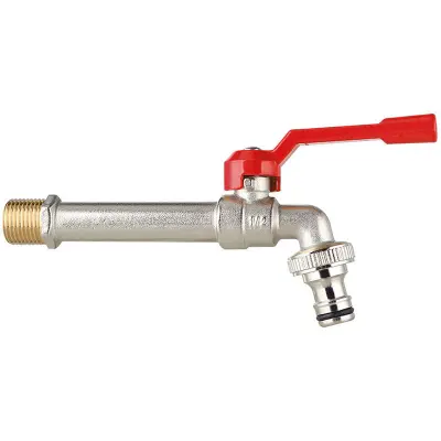 Zunanja pipa z rdečim aluminijastim ročajem