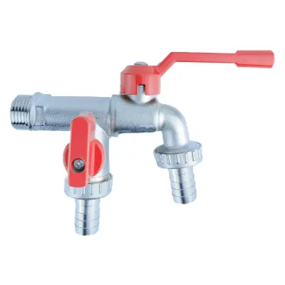 Dvoglava vodna pipa iz rdeče medenine z adapterjem za šobo   Model 2