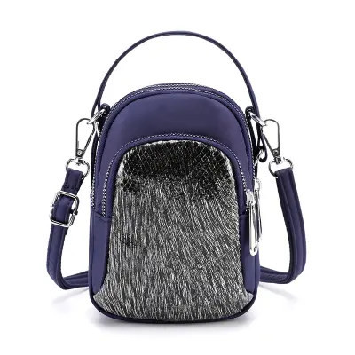 Nova vertikalna torbica za telefon z bleščicami Blue