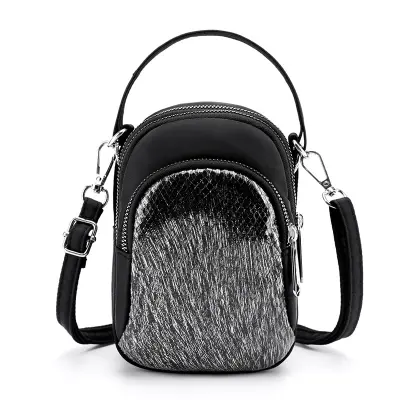 Nova vertikalna torbica za telefon z bleščicami Black