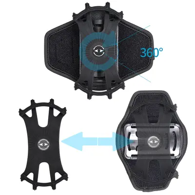 Večnamenska sponka za pas in nahrbtnik z držalom za telefon - klasična črna