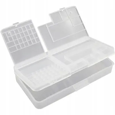 Rosfix Organizator za Komponente 205x100x45 mm – Dvoplastna Škatla iz PP, Prozorna, Varnostna Zaponka