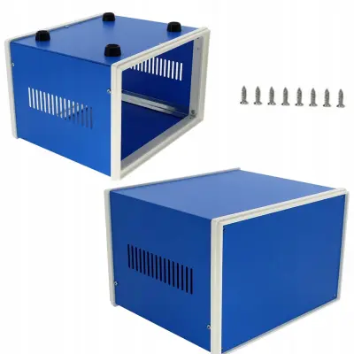 Rosfix Kovinsko Ohišje 115x310x285 mm – Za Elektronske Naprave | Modro, Antistatično, Vijaki Vključeni