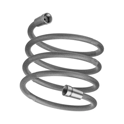 1,5 m svetlo siva najlonska protieksplozijska cev za prho s PP pokrovčkom