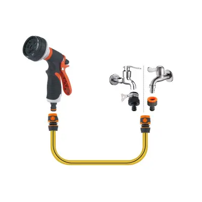 Oranžen 5-delni set vodne pištole z 10-funkcijsko šobo