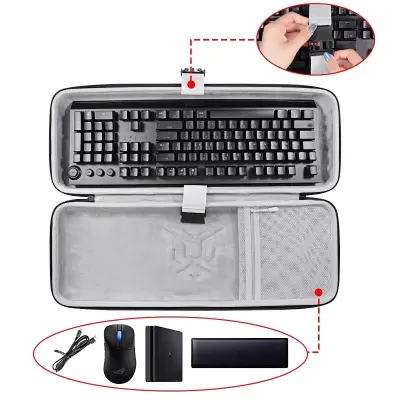 Torbica za tipkovnico s 60/65 tipkami - siva - majhna