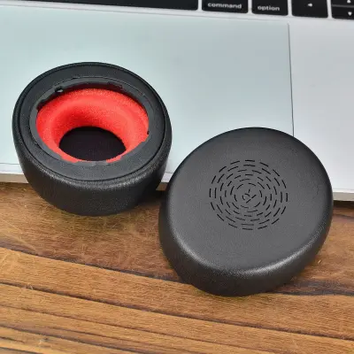 2-paket blazinic za ušesa - črne stereo blazinice iz proteinskega usnja