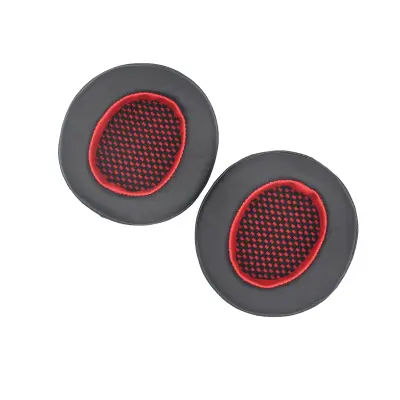 2 blazinici za ušesa - črne in rdeče blazinice za ušesa iz proteinskega usnja (enojne)