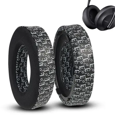 Hladilne ušesne blazinice iz umetnega usnja za slušalke Bose NC700 (tisk s črno-belimi črkami)