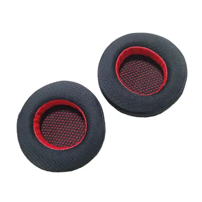 2 Pack Earpads - Black and Red Football Pattern Earpads (Single)