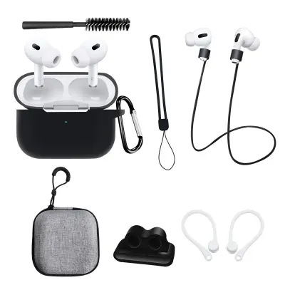 Komplet zaščitnega ohišja za Apple AirPods Pro 2. generacije Black