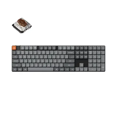 Keychron K5 Max QMK/VIA Brezžična mehanska tipkovnica RGB LED / Gateron Brown Hot-Swappable / K5M-H3