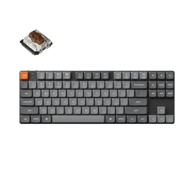 Keychron K1 Max Brezžična Mehanska Tipkovnica Low-Profile, Bluetooth / 2.4 GHz, RGB, Gateron Hot-Swap Brown, US Layout, K1M-H3