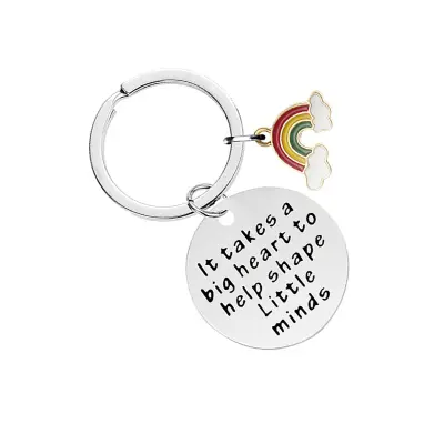 Mavrični epoksi obesek za ključe iz nerjavečega jekla CHY032