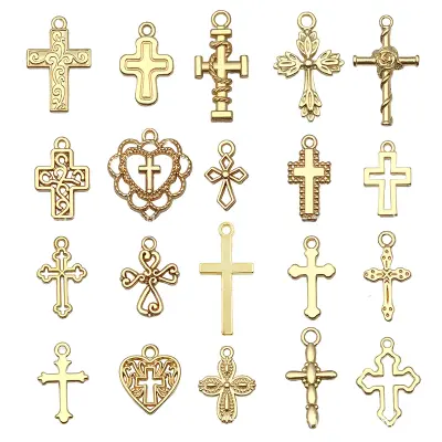 Srebrn obesek v obliki križa iz cinkove zlitine za DIY obrti