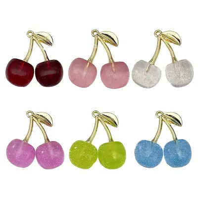 Očarljivi obeski iz smole v obliki sadja za izdelavo nakita in obeskov za ključe