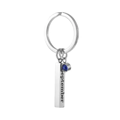 Obesek za ključe iz nerjavečega jekla - avgustovski rojstni kamen   septembra