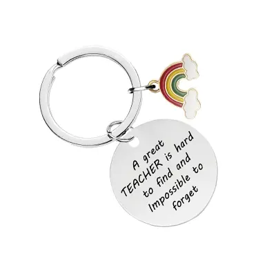 Mavrični epoksi obesek za ključe iz nerjavečega jekla CHY020