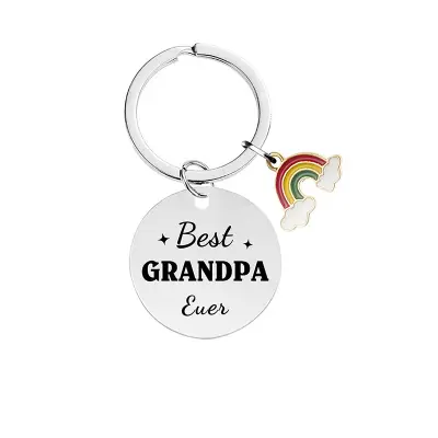 Mavrični obesek za ključe iz nerjavečega jekla CHY007 - srebrne barve