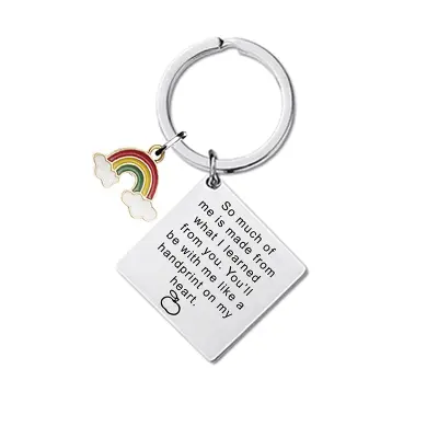 Srebrna kvadratna mavrica obesek za ključe ZC0027