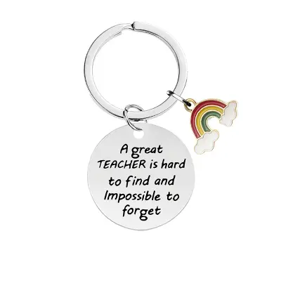 Mavrični epoksi obesek za ključe iz nerjavečega jekla CHY022