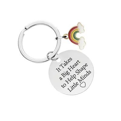 Mavrični epoksi obesek za ključe iz nerjavečega jekla CHY019