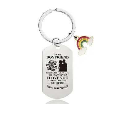 Obesek za ključe Rainbow CHW009 - Srebrn obesek za ključe iz nerjavečega jekla