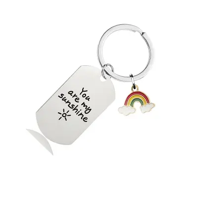 Obesek za ključe Rainbow CHW004 - Srebrn obesek za ključe