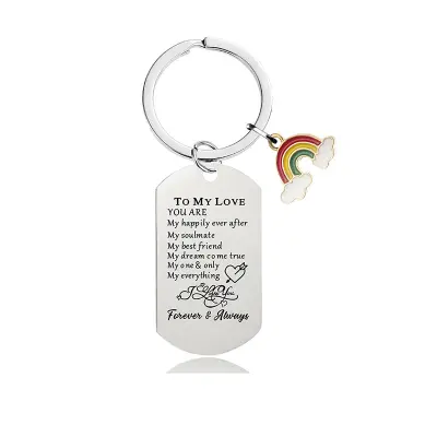 Obesek za ključe Rainbow CHW003 - Srebrn nerjaveče jeklo