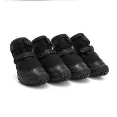 Eleganten črn PU pasji čevlji za majhne teddy pudlje