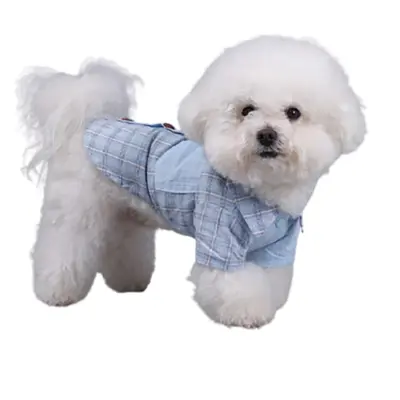 Modra karirasta srajca za pse  XXL