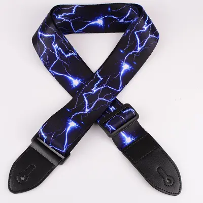 Pas za električno kitaro - najlonski pas s potiskom modre strele