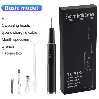 Komplet električnih zobnih ščetk Set za odstranjevanje zobnega kamna Black