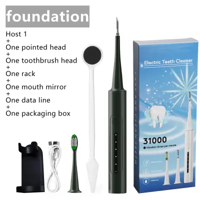 Komplet električne zobne ščetke z držalom za na steno Green