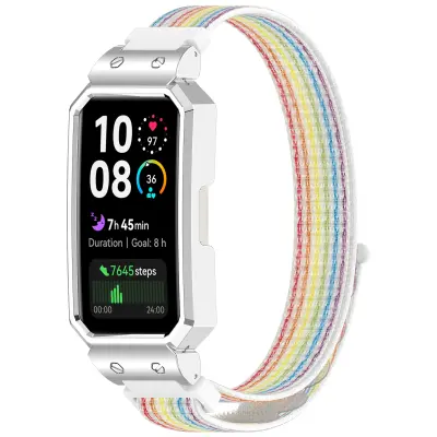 Eleganten tkan najlonski pašček s srebrnim okvirjem za Huawei Band MultiColor