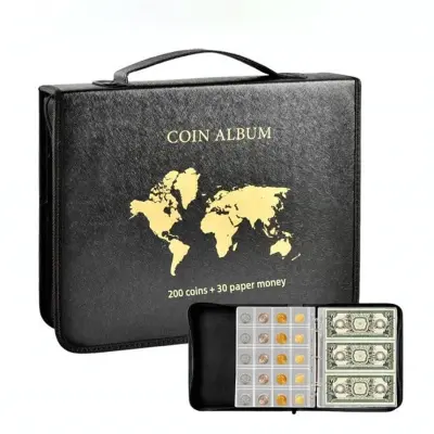Komplet albumov za zbiranje kovancev - črn