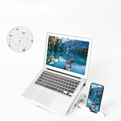 Nastavljivo stojalo za prenosnik z držalom za telefon White