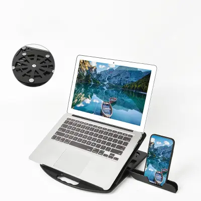 Nastavljivo stojalo za prenosnik z držalom za telefon Black