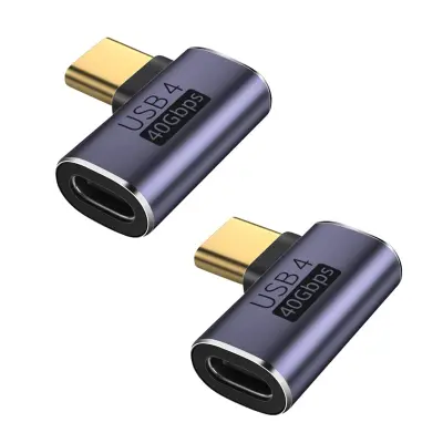 (2 KOSOV) 90° USB-C adapter - 40 Gbps, L/U-Shaped (Type-C moški/ženski)