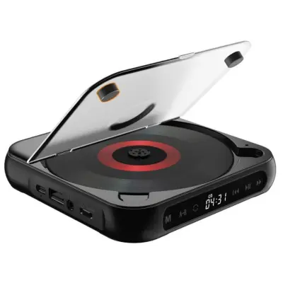 Prenosni CD predvajalnik - Bluetooth Walkman z zvočnikom (črn)