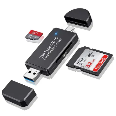 Bralnik kartic USB3.0 - tip C OTG (črna, YC-330)