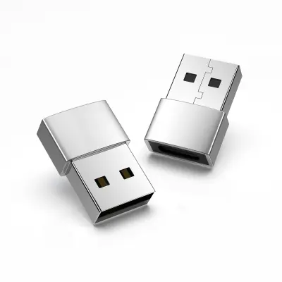 Kompakten srebrn adapter USB-C na USB 2.0 - 2 pakiranja