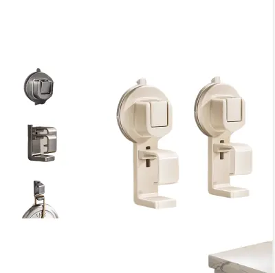 2-paketni nosilec za umivalnik s priseski, nosilec za shranjevanje v kopalnici brez vrtanja Beige