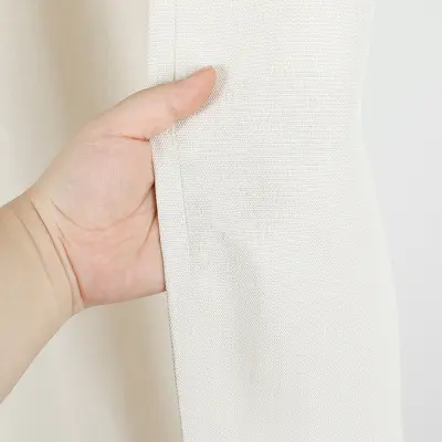 Naravna lanena zavesa za tuš - Vodoodporna zavesa za kopalnico s kavlji   B