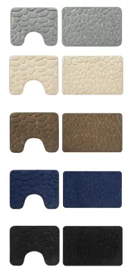 Komplet preprog za kopalnico v obliki črke U, mornarsko modra