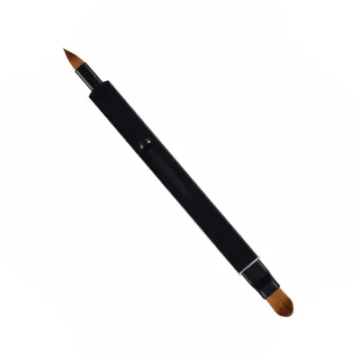 Dvojno končal uvlačenje Lip Brush s pokrovčkom - črna